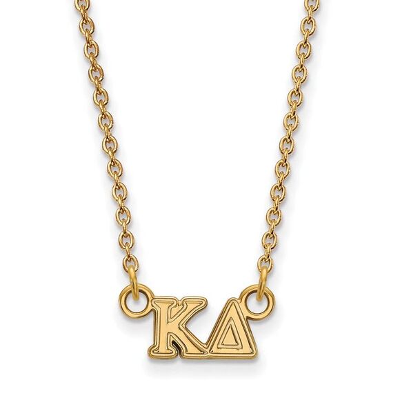 14K Plated Silver Kappa Delta XS (Tiny) Greek Letters Necklace - Picture 1 of 5